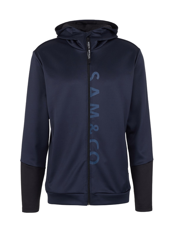 Sam 73 Dunkelblauer Herren-Kapuzenpulli mit Reißverschluss SAM 73 Emanuel