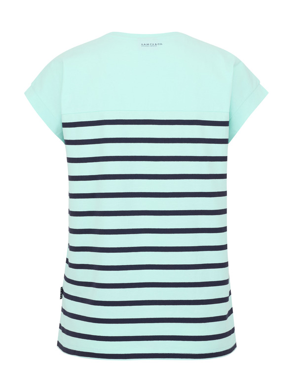 Sam 73 Türkisfarbenes gestreiftes Damen-T-Shirt SAM 73 Mercedes