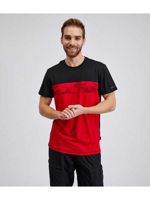 Sam 73 Schwarzes und rotes Herren-T-Shirt SAM73 Cetus