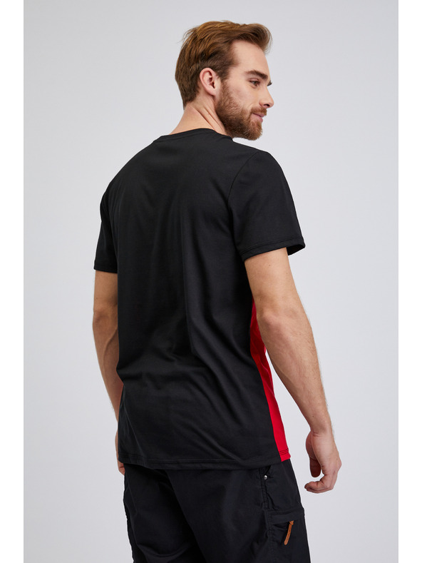 Sam 73 Schwarzes und rotes Herren-T-Shirt SAM73 Cetus