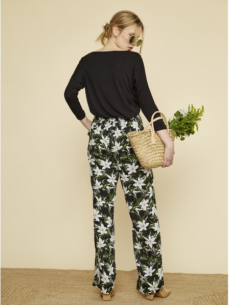 ZOOT.lab Grün-schwarze Damen-Blumenhose ZOOT.lab Ena