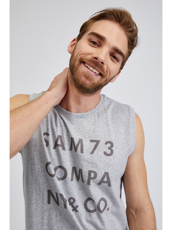 Sam 73 Hellgraues Herren-Tank-Top mit SAM 73 Edgar