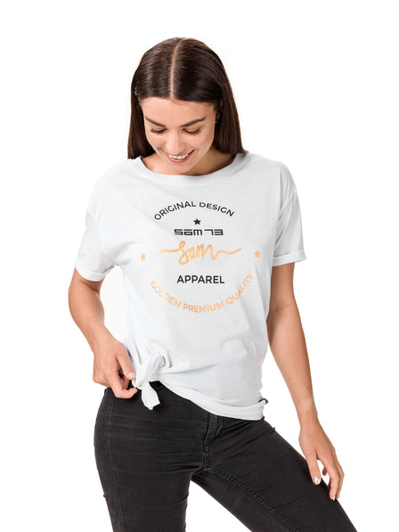 Sam 73 Weißes bedrucktes Damen-T-Shirt SAM 73 Annabel