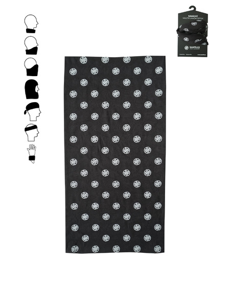 Sam 73 Schwarz gemustertes Multifunktionstuch SAM 73