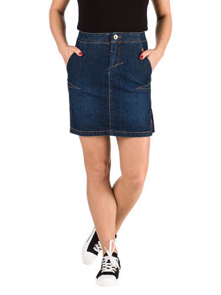 Sam 73 Dunkelblauer Damen-Denim-Ärmel-Rock SAM 73
