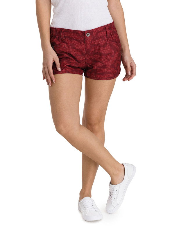 Sam 73 Rote gemusterte Shorts für Frauen SAM 73
