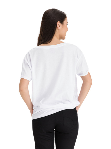 Sam 73 Weißes lockeres Damen-T-Shirt mit SAM 73 Aufdruck