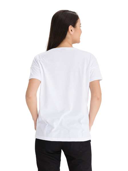 Sam 73 Weißes bedrucktes Damen-T-Shirt SAM 73