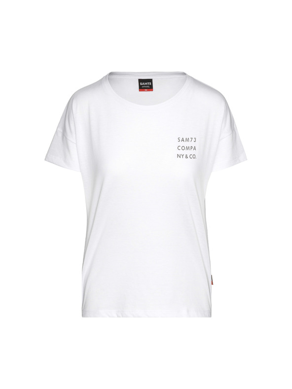 Sam 73 Weißes bedrucktes Damen-T-Shirt SAM 73