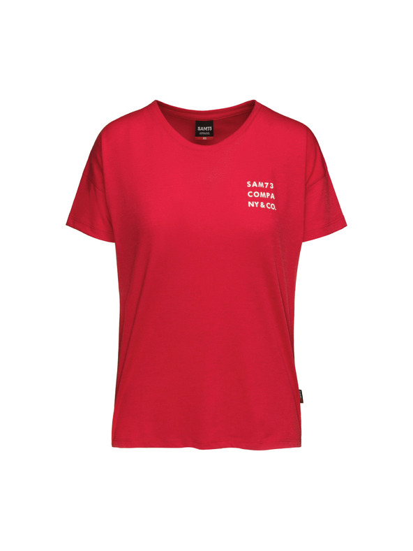 Sam 73 Rotes bedrucktes T-Shirt für Frauen SAM 73