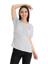Sam 73 Graues Damen-T-Shirt mit SAM 73-Aufdruck