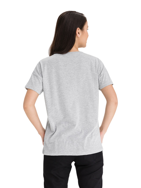Sam 73 Graues Damen-T-Shirt mit SAM 73-Aufdruck