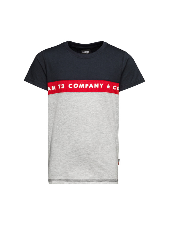Sam 73 Graues und blaues Jungen-T-Shirt mit SAM 73