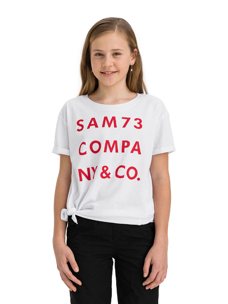 Sam 73 Weißes Mädchen-T-Shirt mit SAM 73-Aufdruck