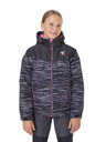 Sam 73 Rosa und schwarze gestromte Winterjacke für Mädchen mit Kapuze SAM 73 Thia