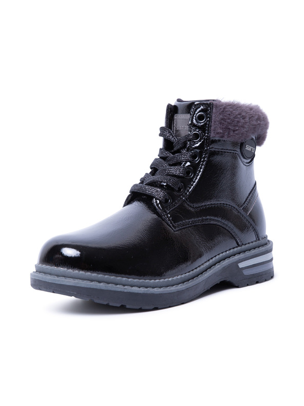 Sam 73 Schwarze Knöchelstiefel mit Kunstpelz für Jungen SAM 73 Naomi