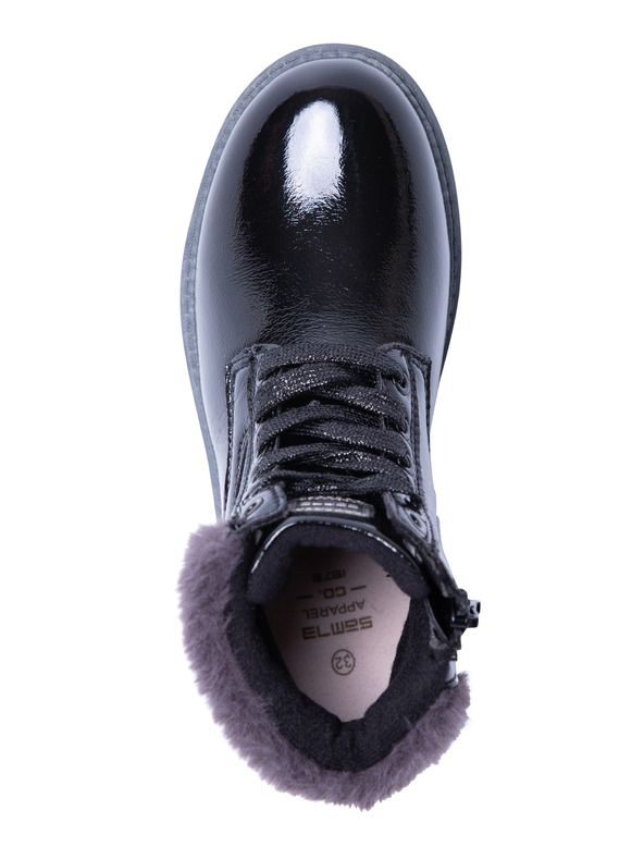 Sam 73 Schwarze Knöchelstiefel mit Kunstpelz für Jungen SAM 73 Naomi