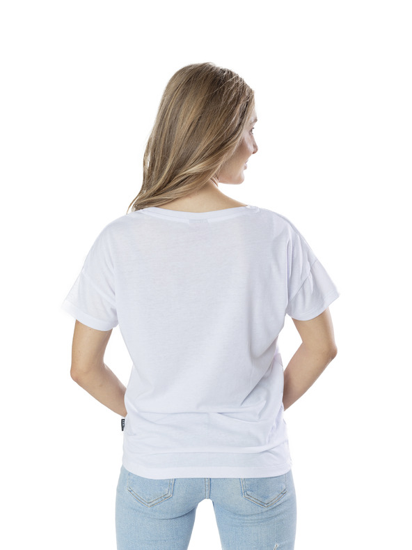 Sam 73 Weißes bedrucktes Damen-T-Shirt SAM 73
