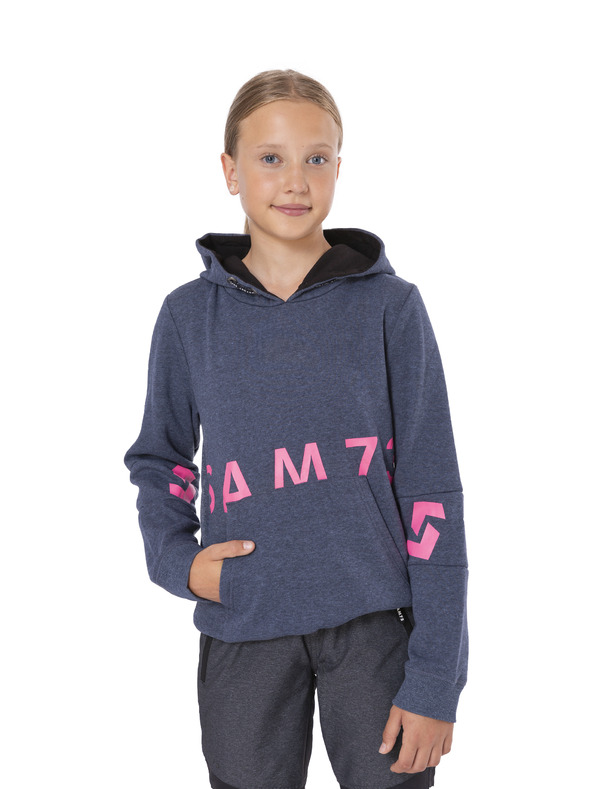 Sam 73 Dunkelblaues bedrucktes Sweatshirt für Mädchen SAM 73
