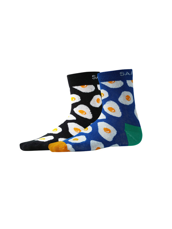 Sam 73 Sockenset mit zwei Paar gemusterten Socken in Schwarz und Blau SAM 73 Anidal