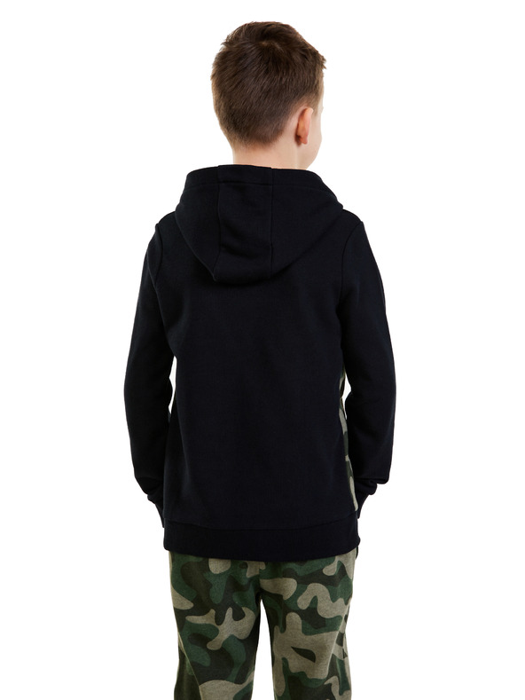 Sam 73 Schwarzer gemusterter Kapuzenpullover für Jungen SAM 73 Danny