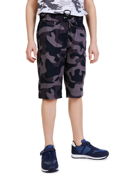 Sam 73 Schwarze gemusterte Shorts für Jungen SAM 73 Spencer