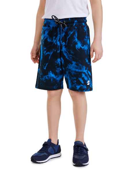 Sam 73 Blaue gemusterte Shorts für Jungen SAM 73 Graham