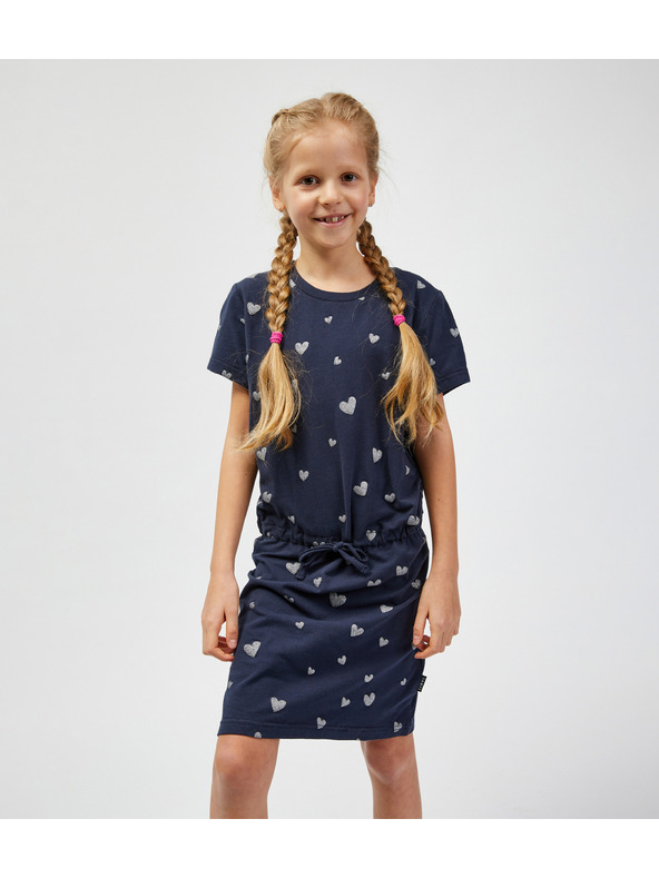 Sam 73 Dunkelblaues gemustertes Kleid für Mädchen SAM 73 Welo