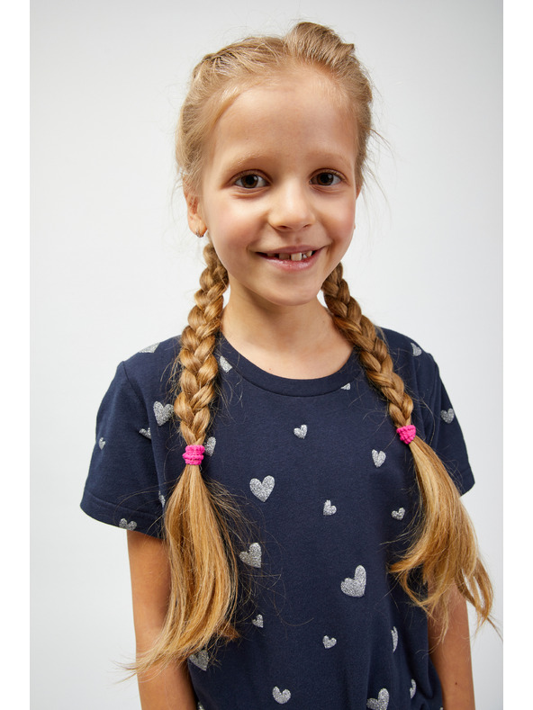 Sam 73 Dunkelblaues gemustertes Kleid für Mädchen SAM 73 Welo