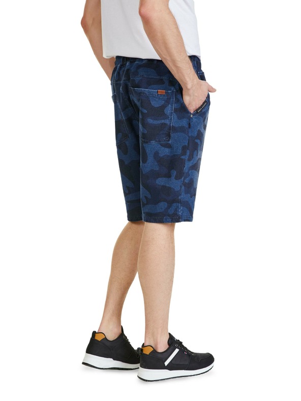 Sam 73 Dunkelblaue gemusterte Shorts für Herren SAM 73 Joseph