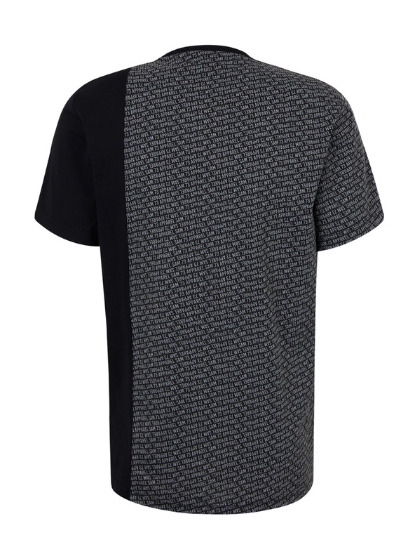 Sam 73 Schwarzes gemustertes Herren-T-Shirt SAM 73 Paul