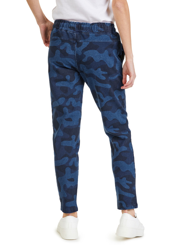 Sam 73 Dunkelblaue gemusterte Damen-Sweatpants SAM 73 Ivy