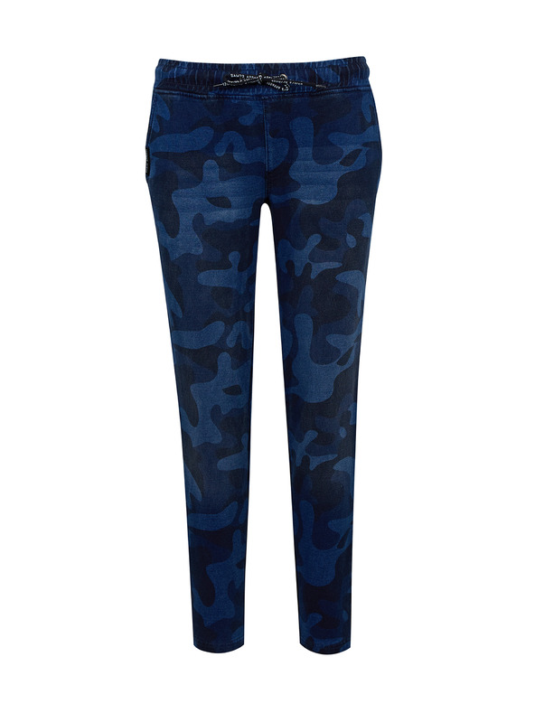 Sam 73 Dunkelblaue gemusterte Damen-Sweatpants SAM 73 Ivy