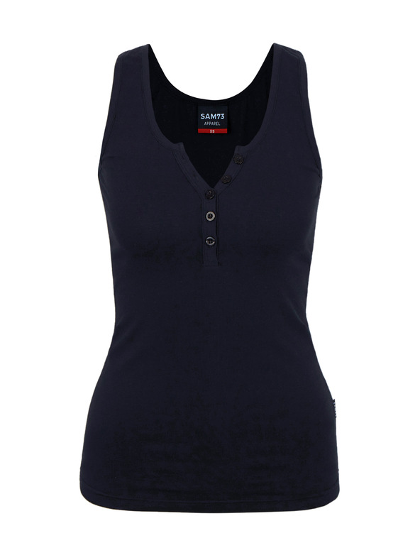 Sam 73 Dunkelblaues Damen-Basic-Tank-Top SAM 73 India