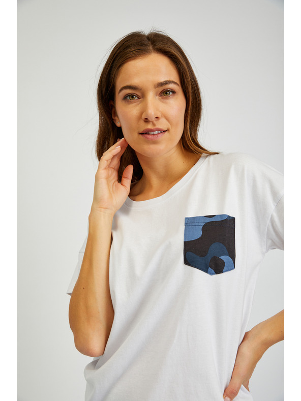 Sam 73 Weißes Damen-T-Shirt mit Tasche SAM 73 Marie