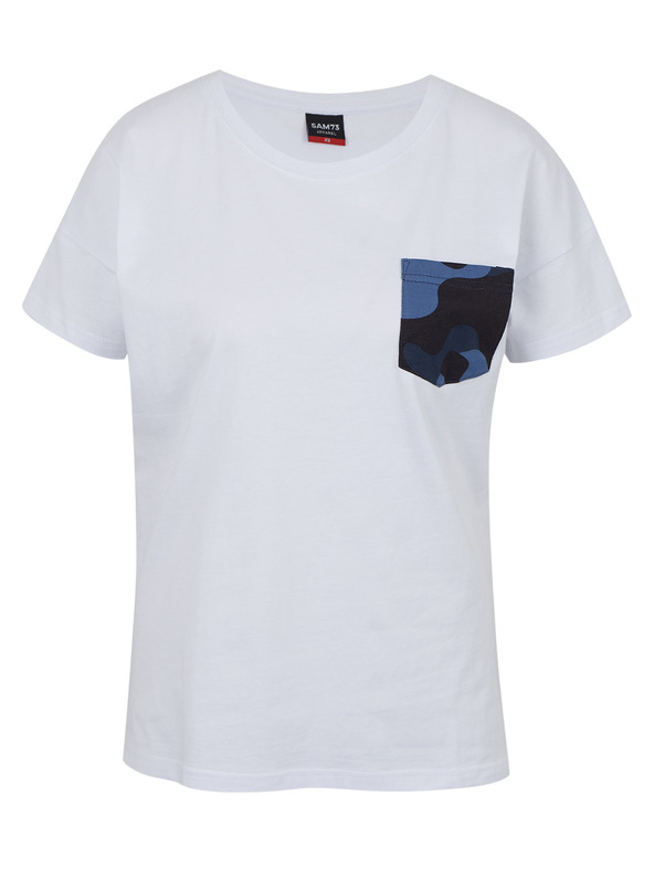 Sam 73 Weißes Damen-T-Shirt mit Tasche SAM 73 Marie