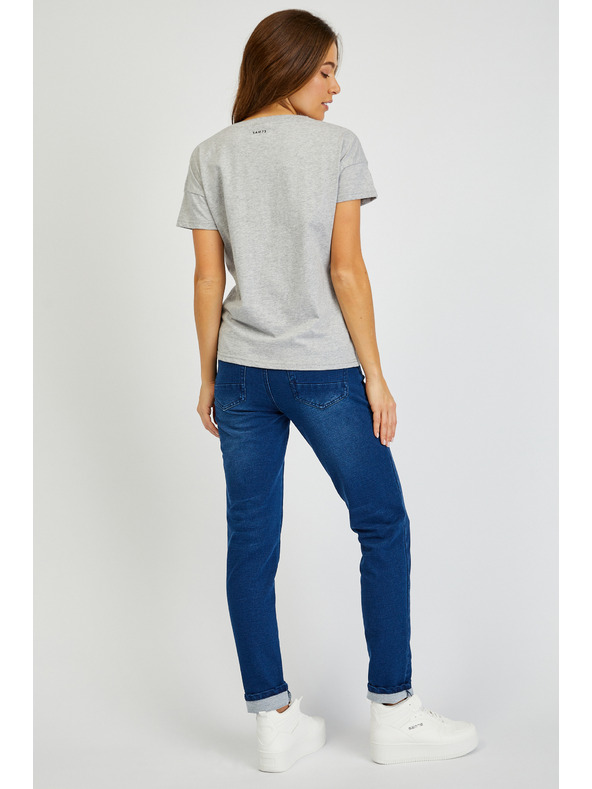 Sam 73 Graues Damen-T-Shirt mit Tasche SAM 73 Marie