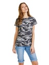 Sam 73 Dunkelgraues gemustertes Damen-T-Shirt SAM 73 Nora