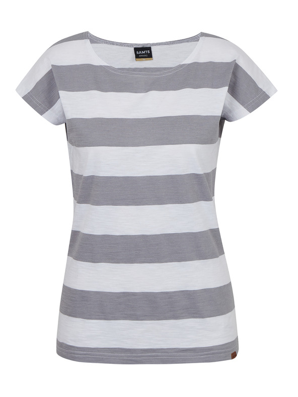 Sam 73 Weiß-grau gestreiftes Damen-T-Shirt SAM 73 Elspeth
