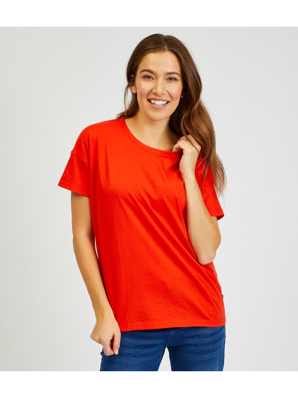 Sam 73 Rotes Damen-Basic-T-Shirt SAM 73 Halle