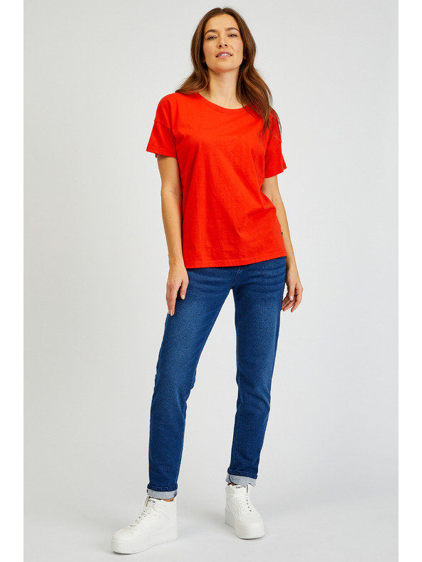 Sam 73 Rotes Damen-Basic-T-Shirt SAM 73 Halle