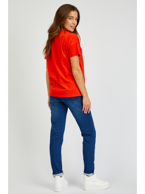 Sam 73 Rotes Damen-Basic-T-Shirt SAM 73 Halle