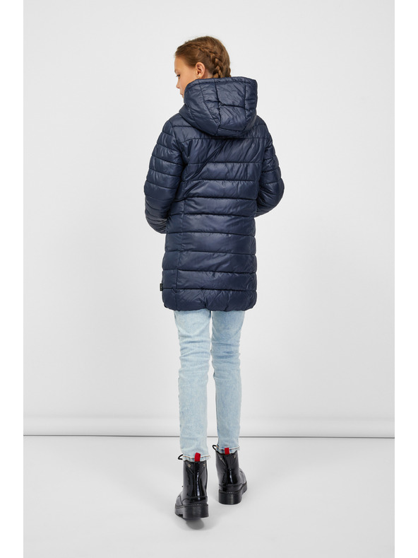 Sam 73 Dunkelblauer Kinder-Steppmantel mit Kapuze SAM 73 Nadine