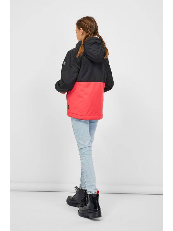 Sam 73 Korallfarbene und schwarze Kinderjacke SAM 73 Kimia