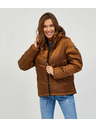 Sam 73 Braune Damen-Steppwinterjacke mit Kapuze SAM 73 Gede