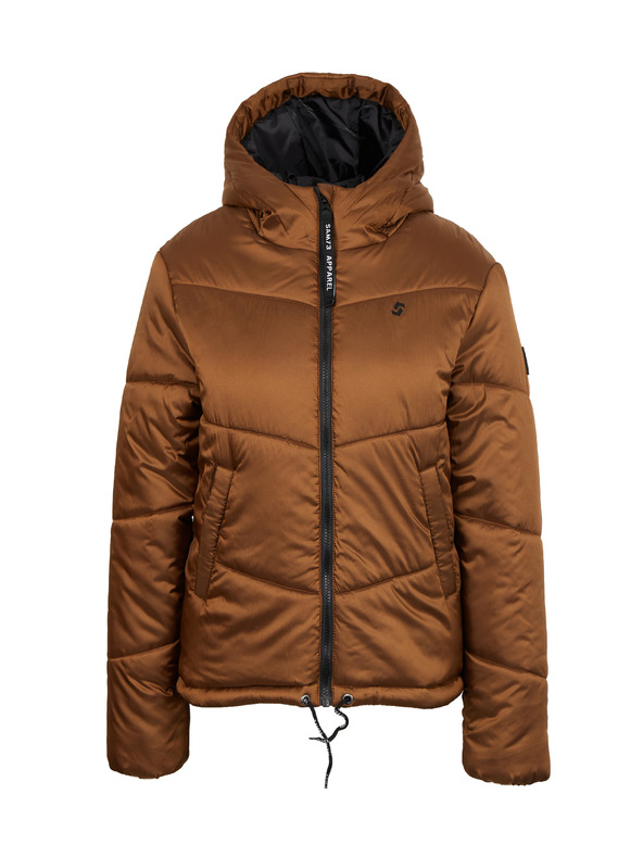 Sam 73 Braune Damen-Steppwinterjacke mit Kapuze SAM 73 Gede