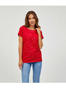 Sam 73 Rotes gemustertes Damen-T-Shirt SAM 73 Heqa