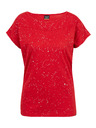 Sam 73 Rotes gemustertes Damen-T-Shirt SAM 73 Heqa