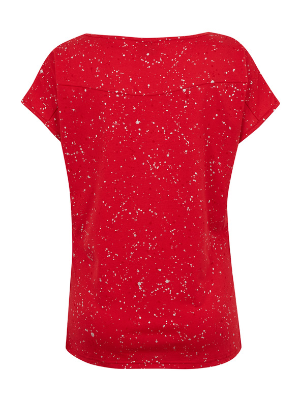 Sam 73 Rotes gemustertes Damen-T-Shirt SAM 73 Heqa