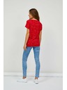 Sam 73 Rotes gemustertes Damen-T-Shirt SAM 73 Heqa